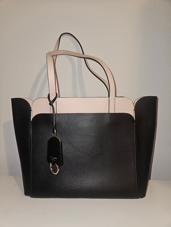 kate spade Handbags - LIKE NEW!  ♠️ KATE SPADE Magnolia Street Black & Pink Double Pocket Tote Bag!!